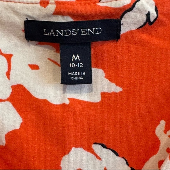 Lands' End Red Orange and White Floral Mini Dress - Picture 6 of 7